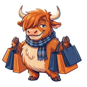 The coo carrying a load of shopping bags